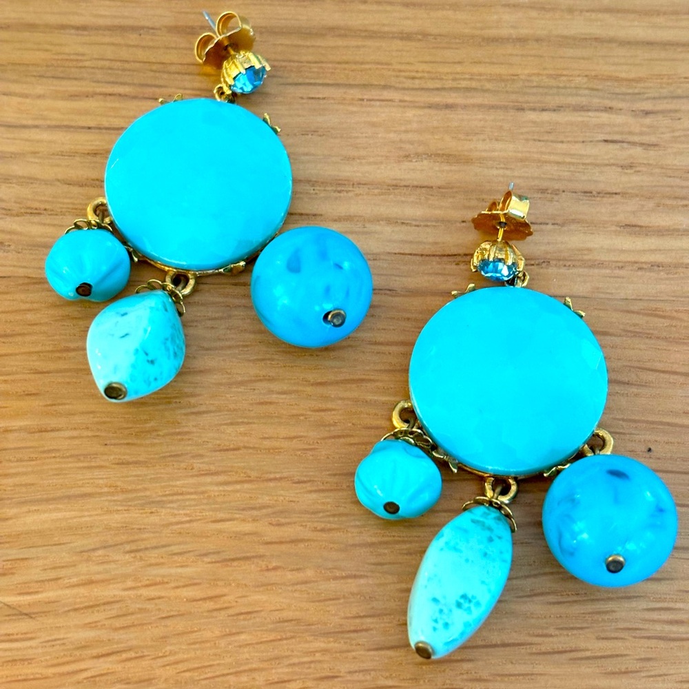 Turquoise Statement Earrings - image 1